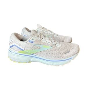Brooks Ghost 15 White Blue Green Running Walking Shoes Sneakers